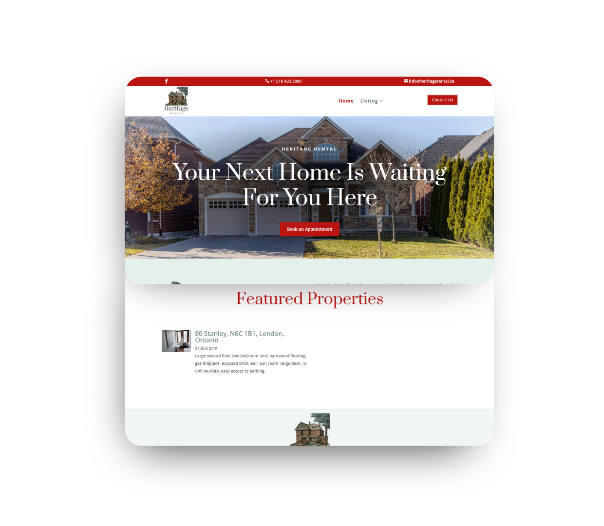 Heritage Rental Website
